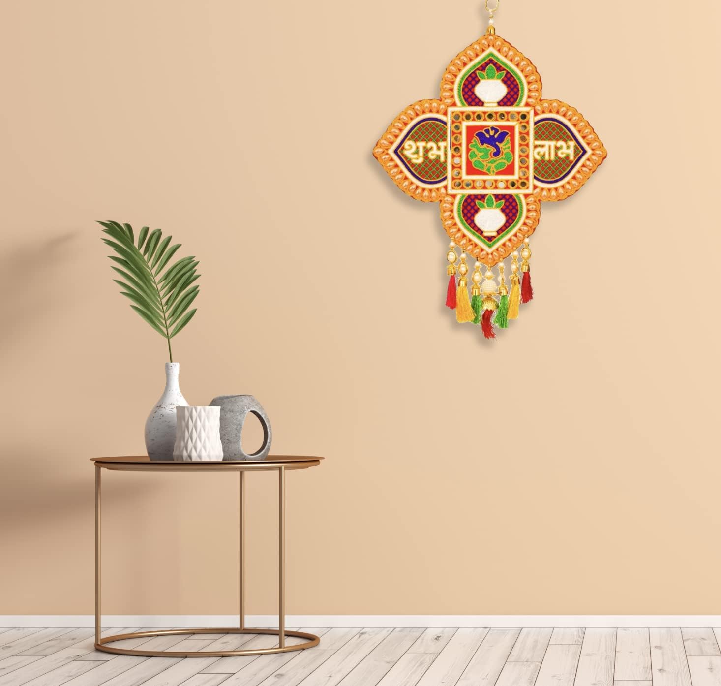 Ganesh Subh Labh Wall Hangings Indian Traditional Home Office Temple Festival Décor Decoration & Gifting Size- Height 17 inches - Image 2