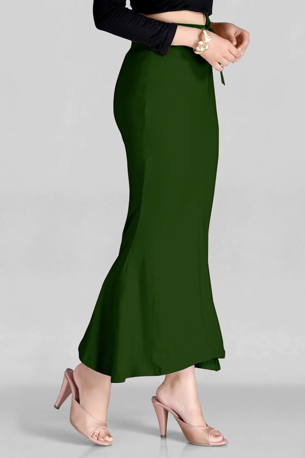 Chandrakala Cotton Saree Shapewear for Women Seamless Stretchable Mermaid Sari Shaper Petticoat Girls (S117-P) - Image 3