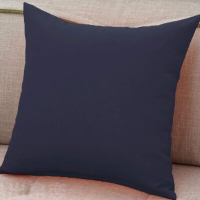 SHADES OF LIFE Cotton Plain Navy Blue Cushion Covers (18 * 18 Inch)