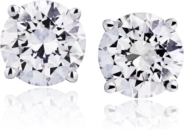 The Diamond Channel CERTIFIED 1 to 6 Carat LAB GROWN Solitaire Diamond Stud Earrings Round Cut 4 Prong Screw Back (F-G Color, VS1-VS2 Eye Clean Clarity)