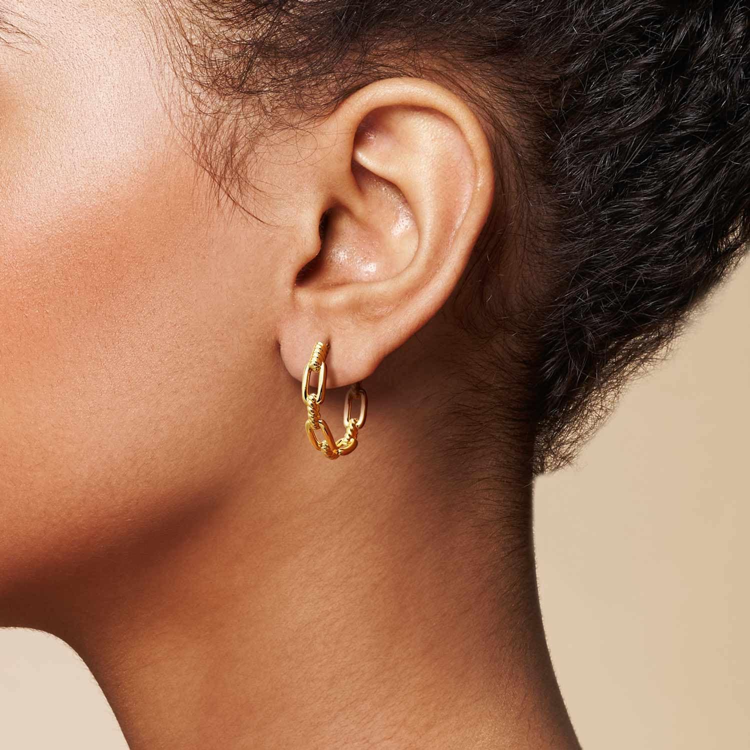 Gold Hoop Earrings for Women 14K Gold Earrings for Women Design Hypoallergenic Lightweight Gold Hoop Earrings Women Earrings Hoops 25 MM/ 30 MM - Image 5