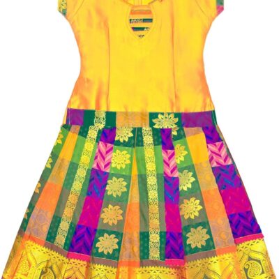Chandrakala Lehanga Pattu Pavadai For Girls Kids South Indian Dress, (KL113-P)