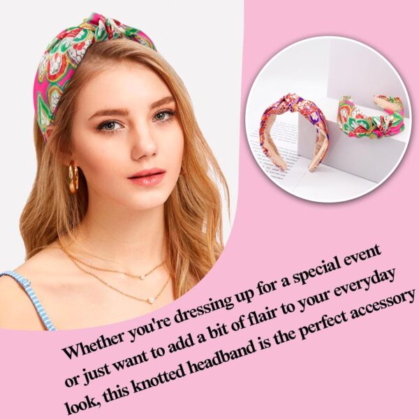 BEGOOD Headbands for Women Paisley Knotted Headband Fashion Top Knot Hairbands Womens Wide Head Band Girls Knot Headbands Hair Accessories 2Pcs - Image 3