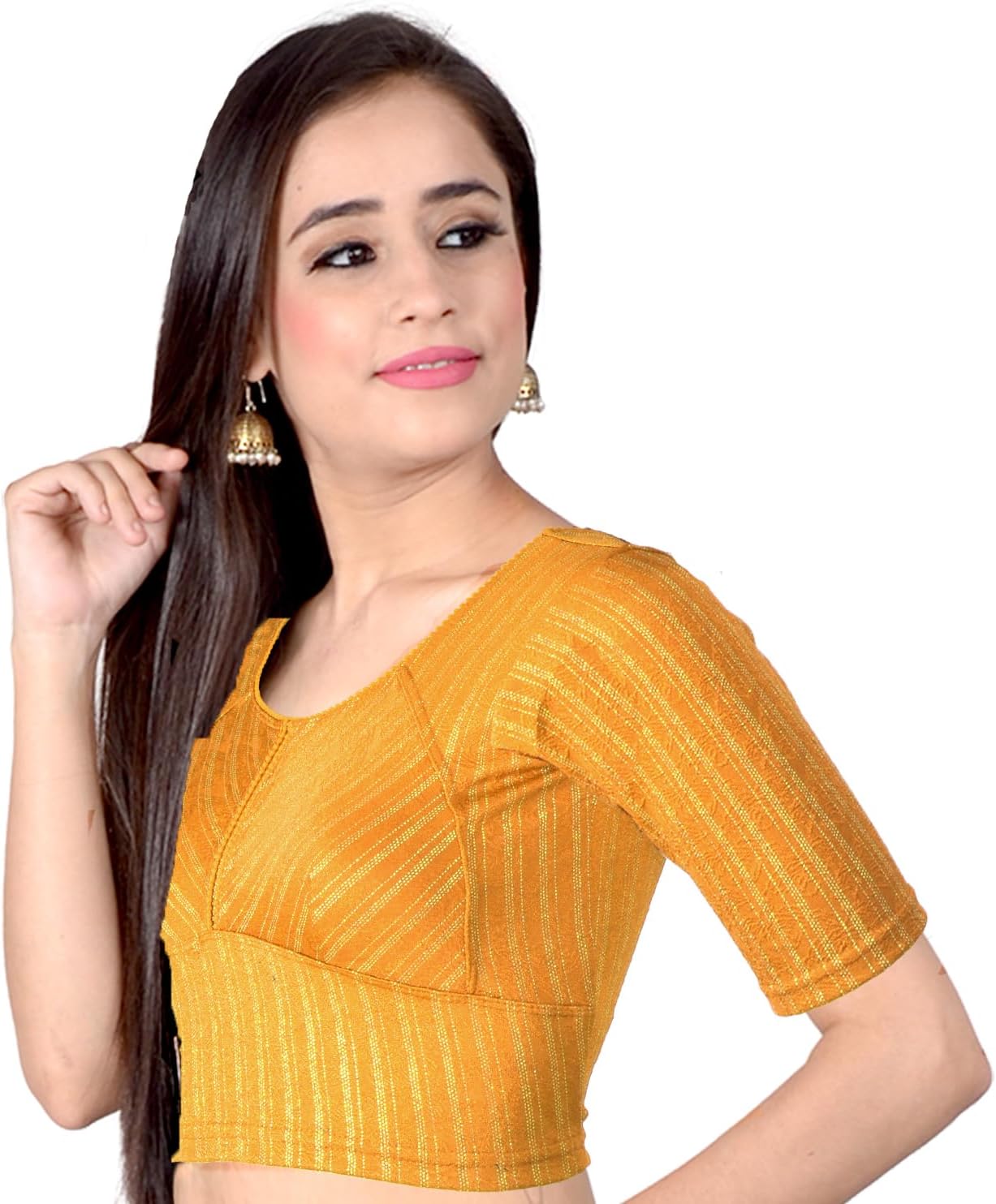 Chandrakala Readymade Blouses for Women Sarees,Stretchable, (B212-P) - Image 2