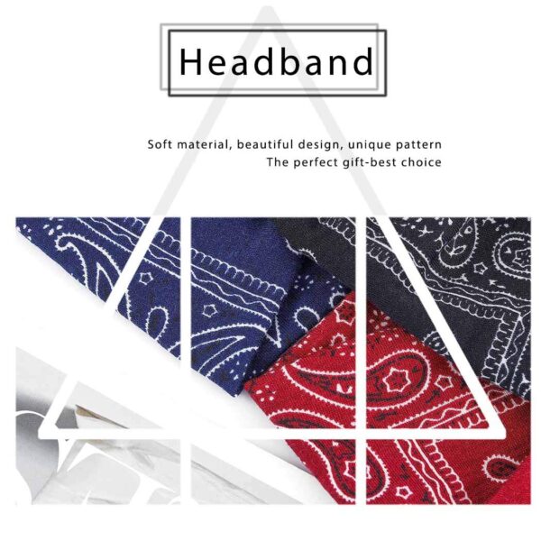 CAKURE Boho Wide Headbands Knotted Turban African Yoga Hairbands Stretch Elastic Motorcycle Hair Accessories for Women and Girls Pack of 3 (Set-1) - Image 7