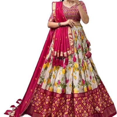 Indian ready to wear Flared Lehenga Choli Set with stitched blouse for Diwali