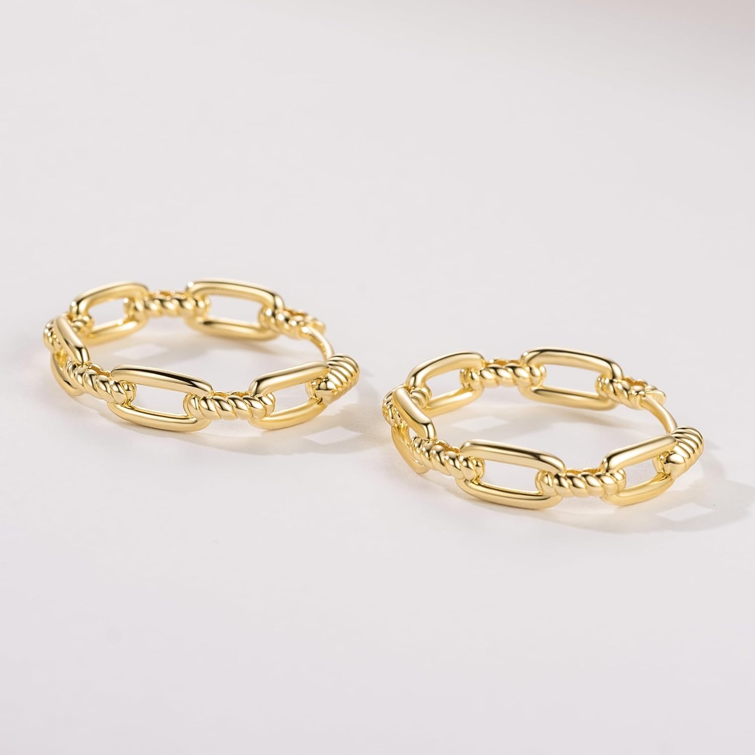 Gold Hoop Earrings for Women 14K Gold Earrings for Women Design Hypoallergenic Lightweight Gold Hoop Earrings Women Earrings Hoops 25 MM/ 30 MM - Image 4