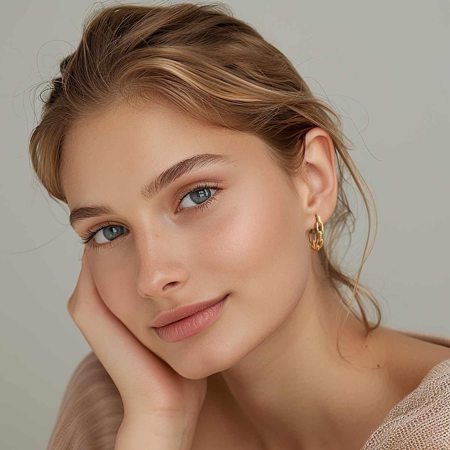 Gold Hoop Earrings for Women 14K Gold Earrings for Women Design Hypoallergenic Lightweight Gold Hoop Earrings Women Earrings Hoops 25 MM/ 30 MM - Image 7