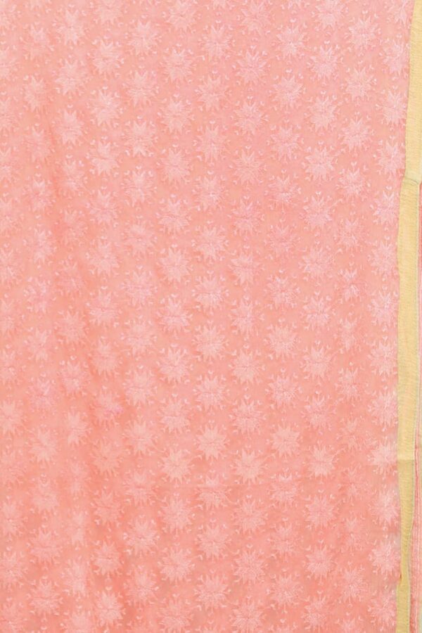 Exotic India Phulkari Dupatta from Punjab with Embroidered Bootis in Self-color Thread - Chiffon - Image 4