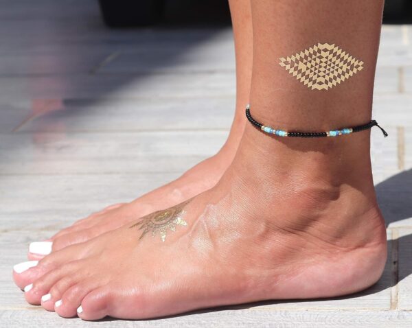 Large Anklet for Women, Plus Size Adjustable Beaded String Ankle Bracelet, Unique Boho Bohemian Hippie Style Black Multicolor Waterproof Anklet, 10 inches, 11 inches, Handmade by Tribes (M-L) - Image 4