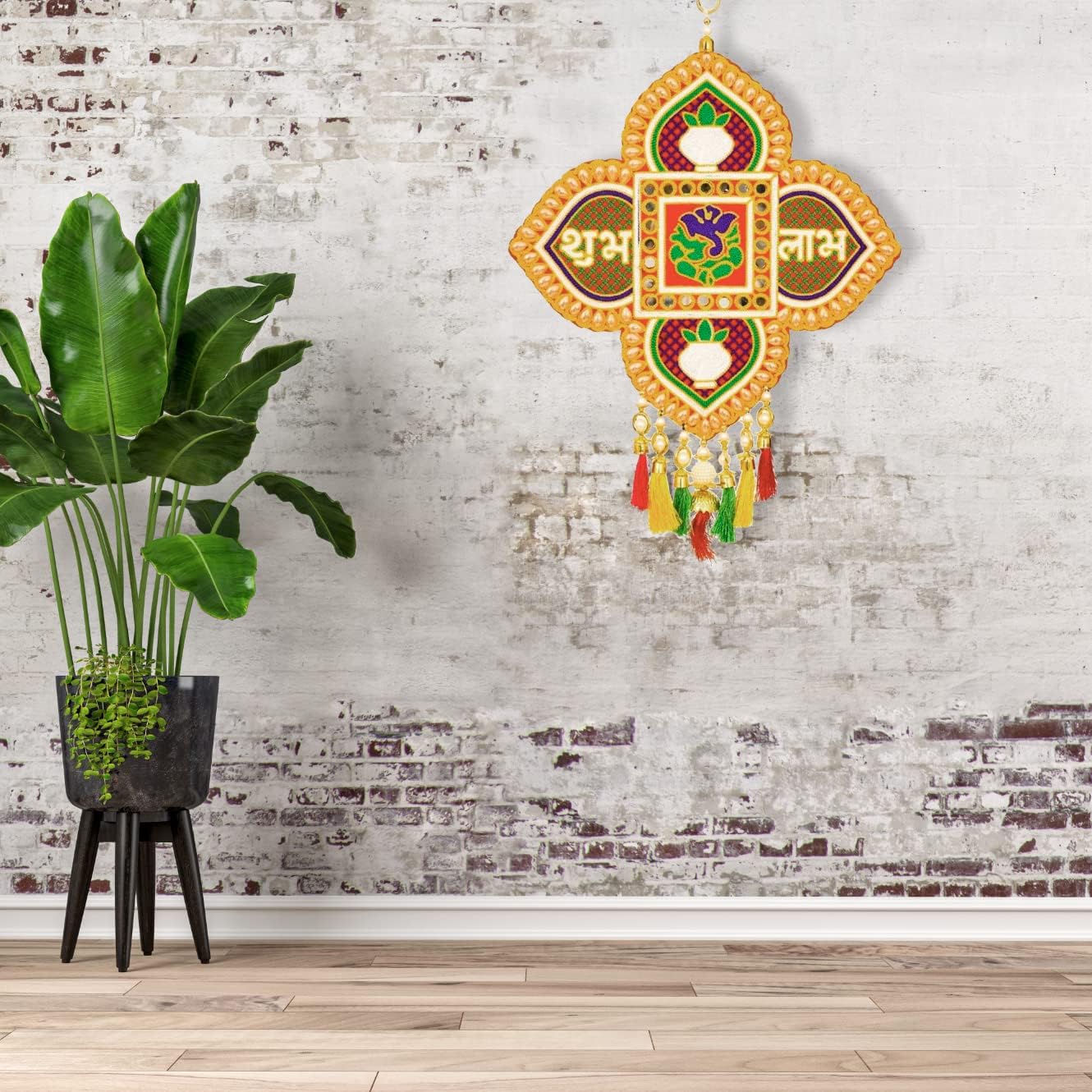 Ganesh Subh Labh Wall Hangings Indian Traditional Home Office Temple Festival Décor Decoration & Gifting Size- Height 17 inches - Image 3