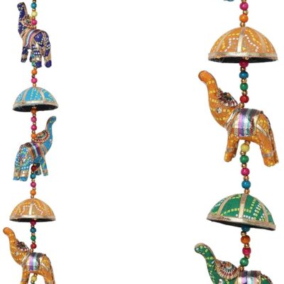 Decorative Colorful Indian Door Hanging 5 Fabric Elephant String for Christmas Festival Decoration Home Wall Temple Bedroom Kids Room Home Party Décor New year Gifting Ideas(Size:- 34" / 2.80 Feet's)