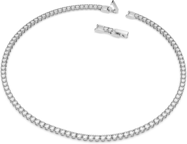 Swarovski Jewelry Crystal Elegance Necklace Collection, with Crystals and Clear Stones on Rhodium and Rose Gold-Tone Finished Metal - Image 2