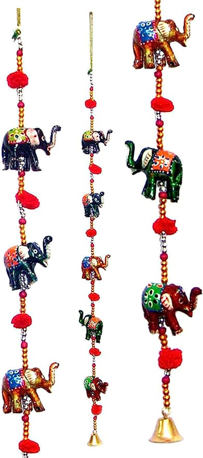 Indian Traditional Five Small Elephant Hanging Layer, Door Hanging, Wall Hanging, Decorative Hanging - Image 4