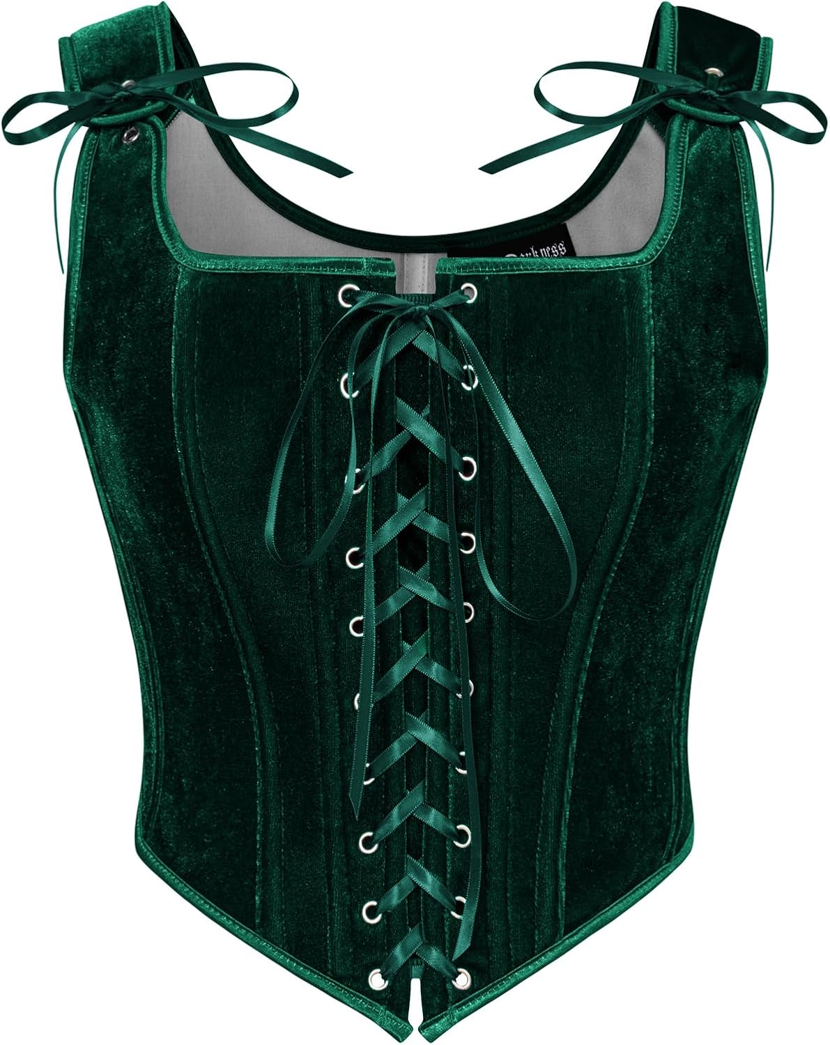 Scarlet Darkness Renaissance Corset Tops for Women Vintage Lace Up Overbust Velvet Bustier Bodice