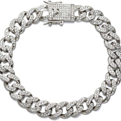 kelistom Cuban Link Anklet Bracelet for Women Men Hip-hop 18K Gold/White Gold Plated Iced Out Rhinestones Filled Chain Ankle Bracelets, 9" 10" 11"