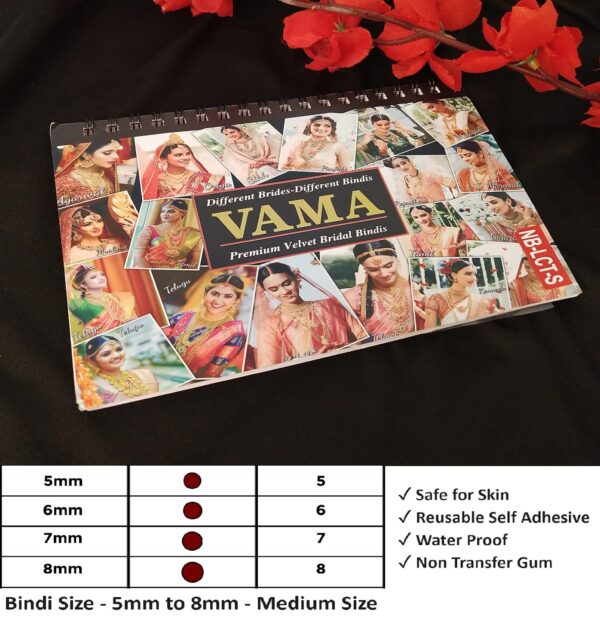 VAMA Premium Velvet Multicolor Forehead Stickers Bindiya Bindis Bollywood Bindi Booklet for Women (Pack of 948 - Bindi Book) - Image 4