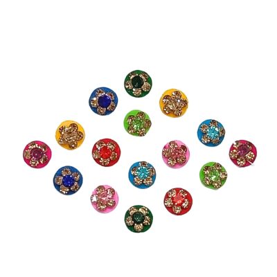 Bindi Indian Small Round Circle Premium Bindi Assorted Golden Stone Multi Color Indian Daily Use Forehead Bindi Round Dot Tattoo Body Art Sticker For Womens (Multicolor)