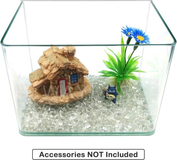 WAYBER Glass Stones, 1Lb/460g Irregular Sea Glass Dercorative Rocks Non-Toxic Artificial Crystal Pebbles for Aquarium Decoration/Vase Filler/Table Scatter/Handcraft/Jewelry Making/Gems Display, Clear - Image 3
