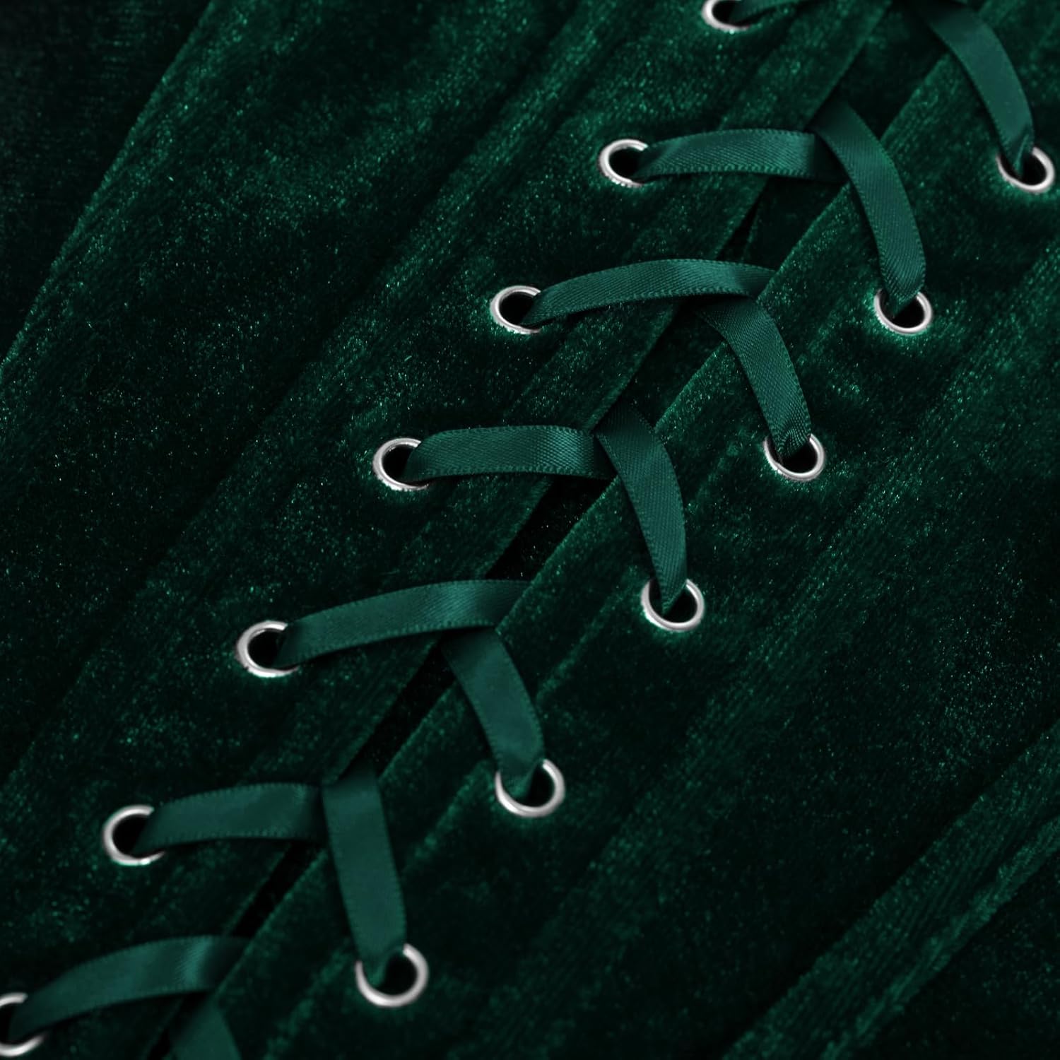 Scarlet Darkness Renaissance Corset Tops for Women Vintage Lace Up Overbust Velvet Bustier Bodice - Image 4