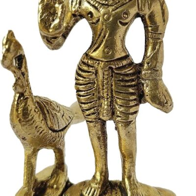 GURU JEE™ Brass Statue Lord Murugan Karthikeya Idol Skanda Murti Subrahmanya Swamy with Peacock for Home Puja Mandir Temple showpiece Gifts