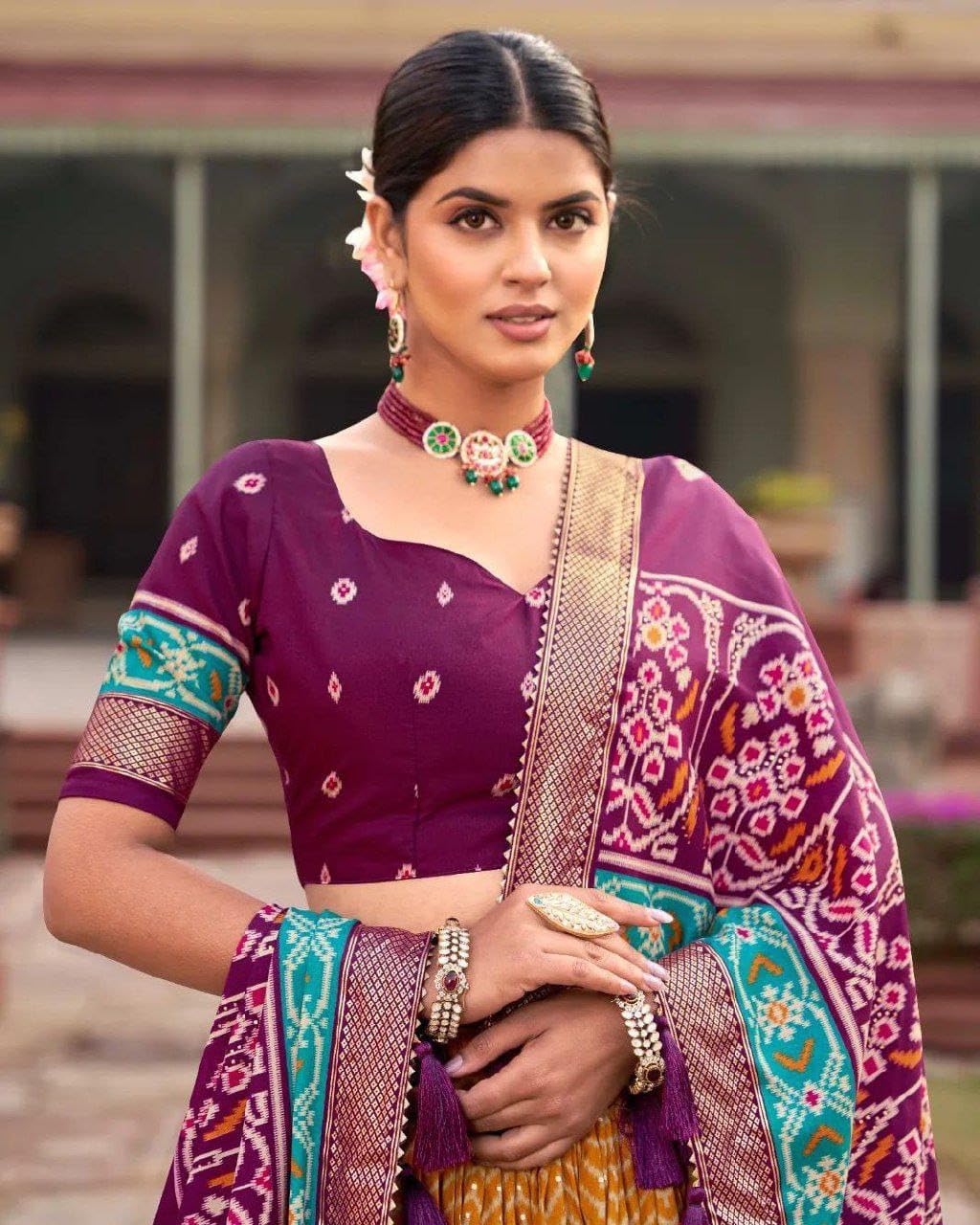 Diwali Speacial indian ready to wear Chaniya choli for women flared lehenga with stitched blouse M-2 - Image 5