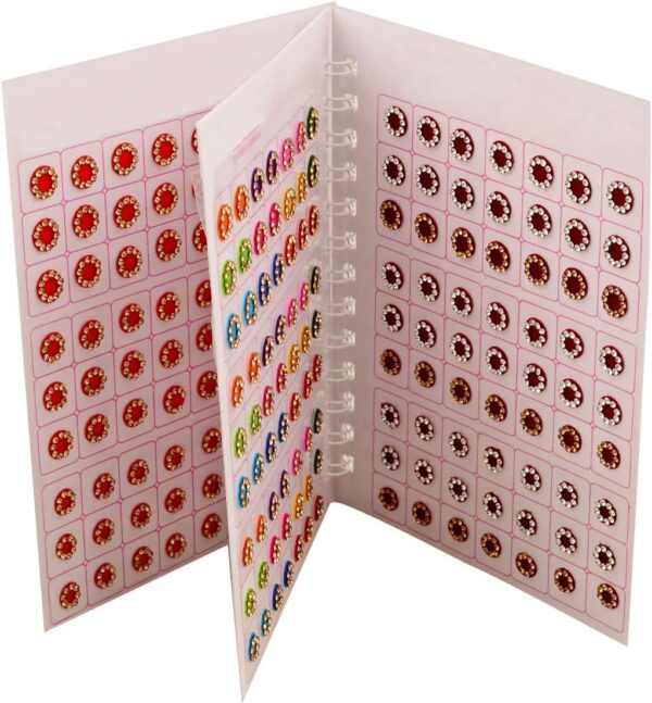 VAMA Multicolour Stone Bindi Kumkum Forehead Sticker Bindiya Bindi Booklet for Ladies & Girls (Medium Size 252 Stone Bindis Booklet)