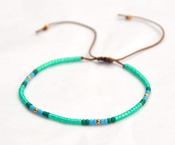Anklet for Women, Unique Beaded Anklet, Native American Style, Green Turquoise Colorful Boho Hippie Beach Waterproof Anklet, Handmade by Tribes - Image 6