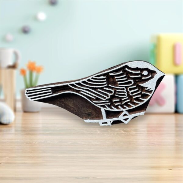 Wooden Block Stamp Handcarved Sparrow Bird Wooden Stamp, Clay Potter Craft Scrapbook Stamps, Textile Paper Clay Pottery Block, Handmade Wooden, Fabrice Printing - Image 4