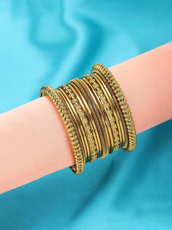 Aheli Tribal Traditional Antique Oxidised Silver Gold Bangles Combo Set Fashion Vintage Jewelry Gift for Women - Image 2