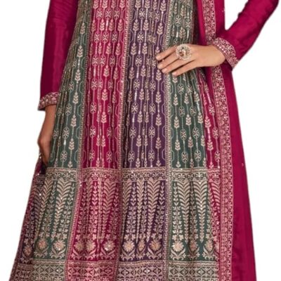 Fashion Boutique New Indian/Pakistani Eid Special Party/Ethnic wear Georgette Sharara Style Salwar Kameez Dress for Womens