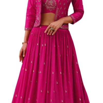 Special Event Wear Indian Sewn Lehenga Choli Beautiful Designer Ready To Wear Skirt Blouse Dupatta Choli