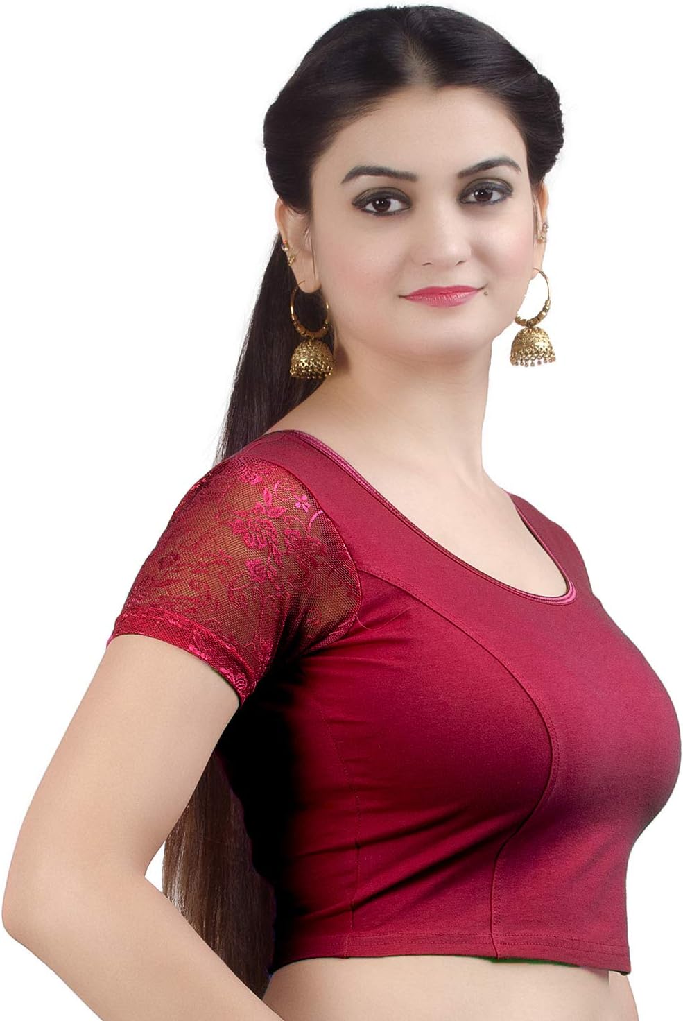 Chandrakala Readymade Blouses for Women Sarees,Stretchable (B102-P) - Image 2