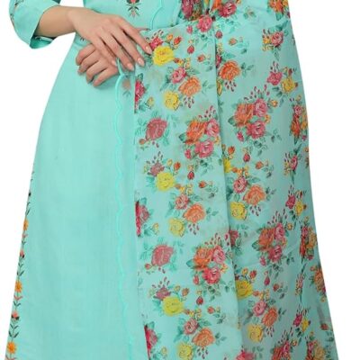 TRENDMALLS Cotton Silk Embroidery Salwar Suit for Women Kurta Pant Set with Dupatta