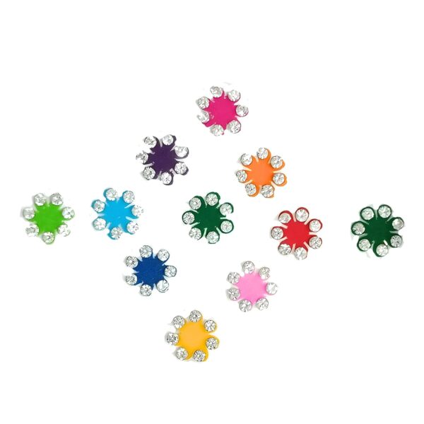 Flower design Bindi Indian Small Round Circle Premium Bindi Assorted Shining Sparkle Multi Color Indian Daily Use Forehead Bindi Round Dot Tattoo Body Art Sticker