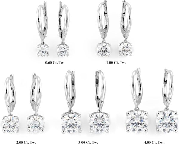 1/2 to 4 Carat Round Lab Grown Diamond Dangle Drop Earrings for Women I 14k Gold Earrings (G-H, VS1-VS2, 0.5 to 4 cttw) 4-Prong Set Brilliant Cut Diamond Earrings Leverback Earrings by Carbon Atelier - Image 5