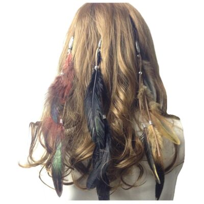 Feather Hair Clips Headband Hippie Indian Boho Barrettes Hair Bands Tassel Bohemian Halloween Hair Hoop Women Cute Hairband Party Decoration Cosplay Costume Handmade Headpiece Hair Accessories 3 Pcs
