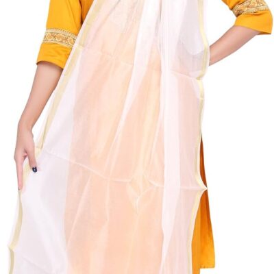 DUPATTA BAZAAR Indian Plain Silk Dupatta,Stole, Scarf, Chunni for Woman