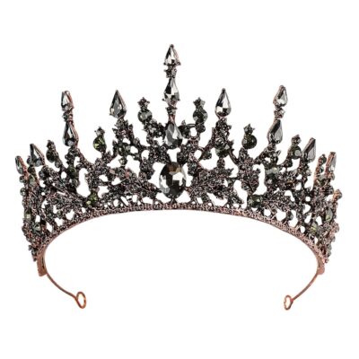 DOYOU Crowns for Women - Black Gothic Crowns for Girls - Vintage Baroque Queen Tiara for Wedding Pageant Prom Headpieces