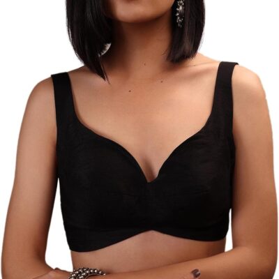 Women's Readymade Banglori Silk Blouse For Sarees || Indian Bollywood Padded Stitched Choli Crop Top