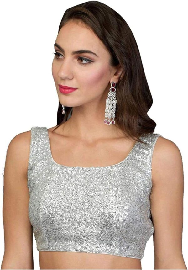 Women's Stitched Party Wear Readymade Bollywood Designer Indian Style Padded Blouse for Saree Crop Top Choli