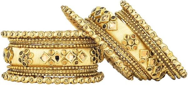Aheli Ethnic Handmade Silk Thread Faux Stone Studded Bangle Set Bracelet Chudha Indian Wedding Festive Wear Fashion Jewelry Gift for Women Blue - Image 6
