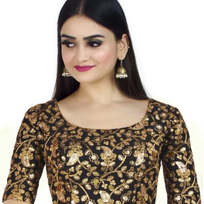 Chandrakala Embroidered Blouses for Women Sarees,Readymade (B187-P)