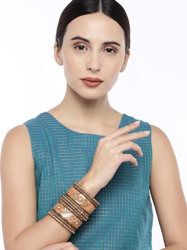Aheli Traditional Wedding Designer Silk Thread Faux Stone Studded Bridal Bangle Set Chuda Indian Ethnic Bollywood Fashion Jewelry Gift for Women Blue - Image 6