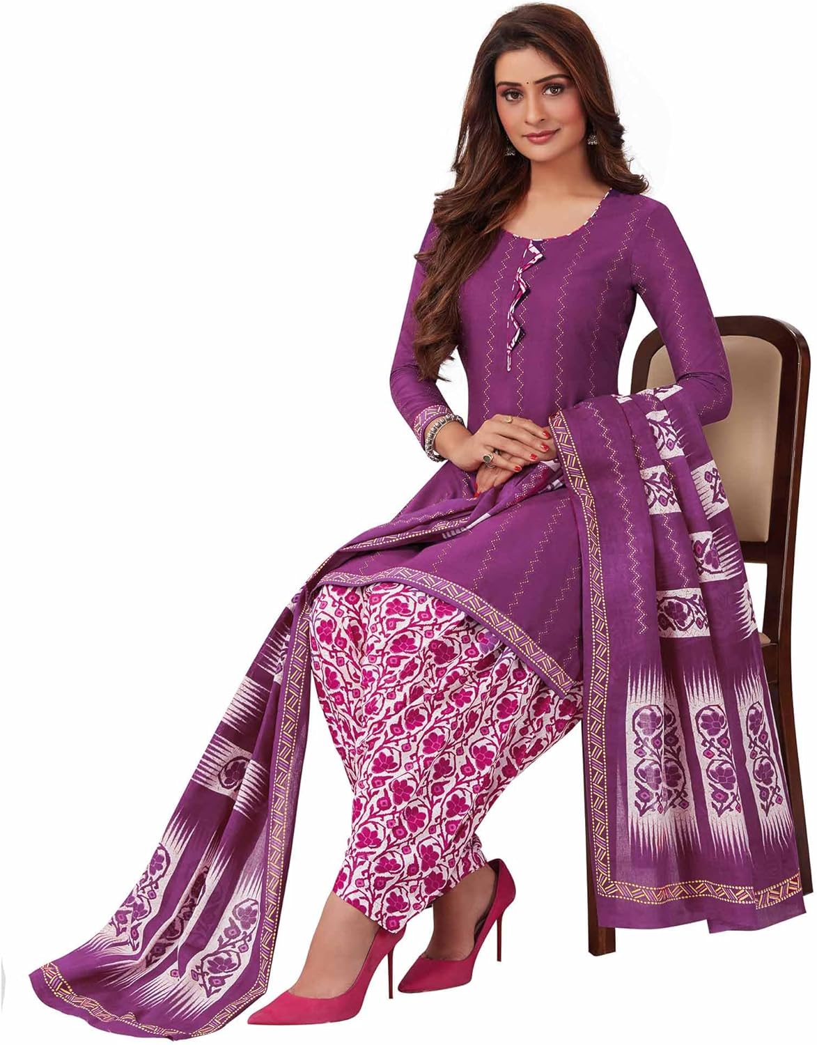 Miraan Cotton Printed Readymade Salwar Suit For Women (BANDCOLOR8033) - Image 5