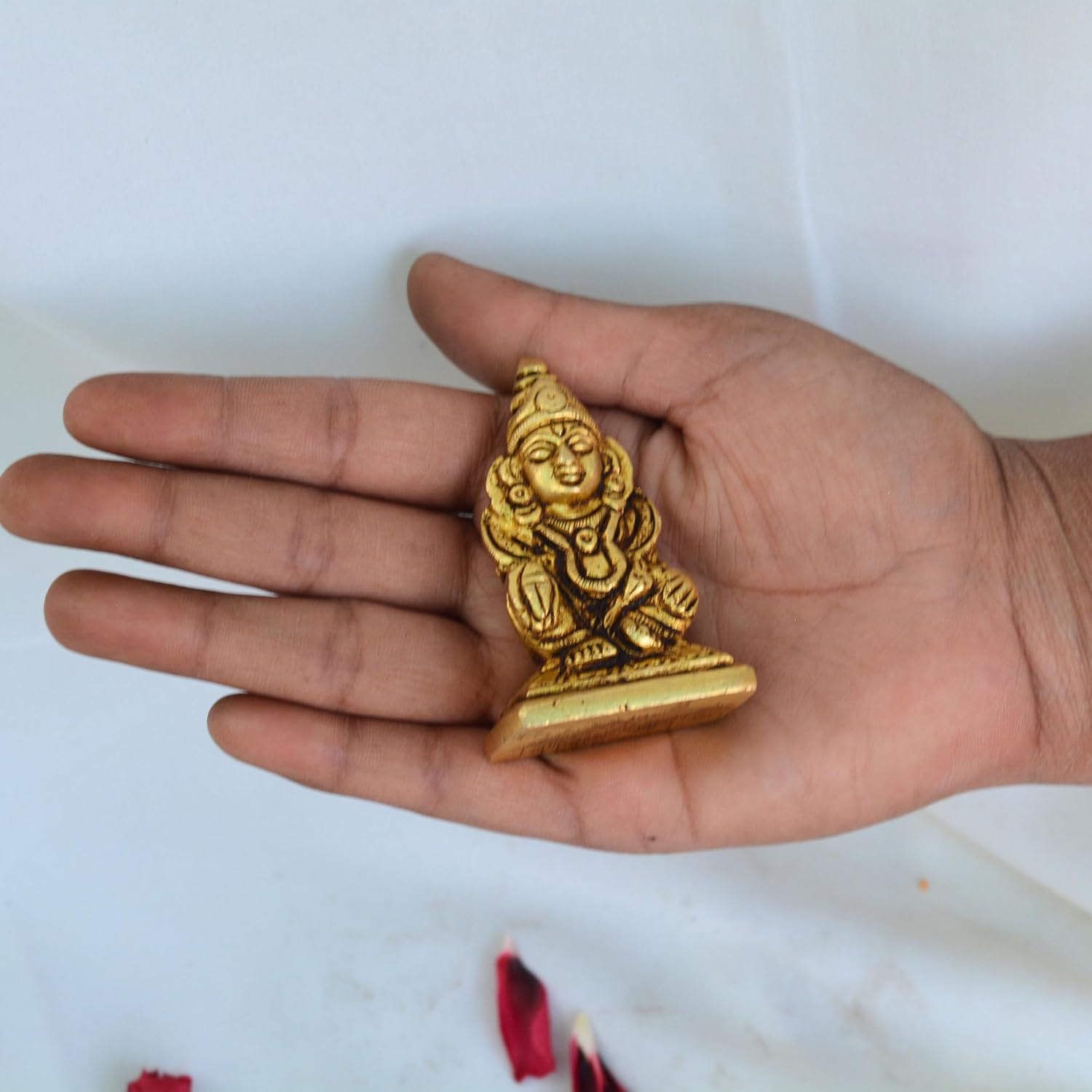 Brass Kuber Maharaj Statue Idol (2.25inch 120 gram) God of Treasure Wealth Deity Figurine Diwali Worship Home Decor Kubera Kuvera Dhanpati Vaisravana Raja Murti Sculpture Gift Puja Room (Model 3) - Image 5
