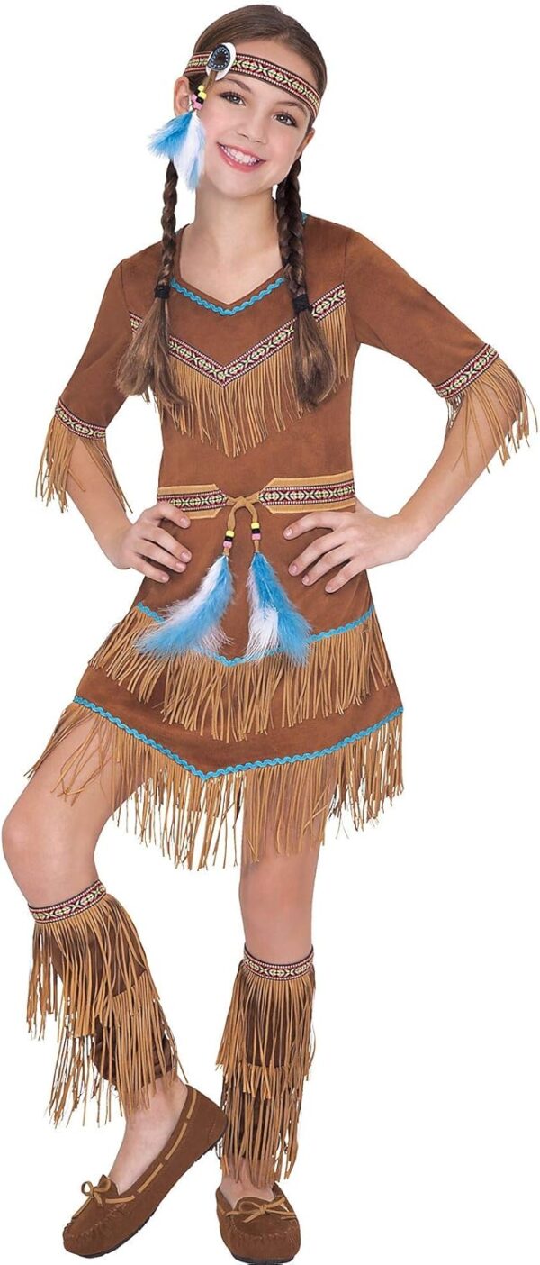 Amscan 842013 Native American Costume with Accessories, Children Medium Size, 1 Piece