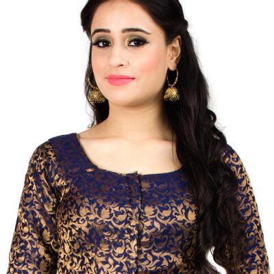 Chandrakala Banarasi Blouses for Women Sarees,Readymade (B181-P)