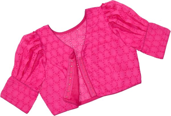 Chandrakala Schiffli Blouses for Women Sarees,Readymade (B211-P) - Image 4