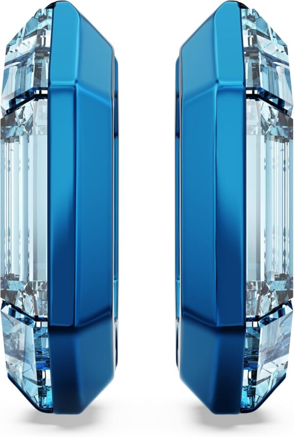 Swarovski Lucent Hoop Earrings, Octagon Shape, Small, Blue - Image 2